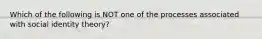 Which of the following is NOT one of the processes associated with social identity theory?