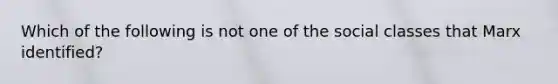 Which of the following is not one of the social classes that Marx identified?