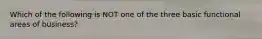 Which of the following is NOT one of the three basic functional areas of business?