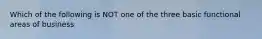 Which of the following is NOT one of the three basic functional areas of business