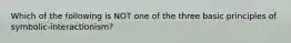 Which of the following is NOT one of the three basic principles of symbolic-interactionism?