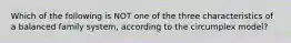 Which of the following is NOT one of the three characteristics of a balanced family system, according to the circumplex model?