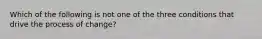 Which of the following is not one of the three conditions that drive the process of change?