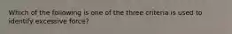 Which of the following is one of the three criteria is used to identify excessive force?