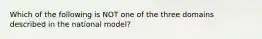 Which of the following is NOT one of the three domains described in the national model?