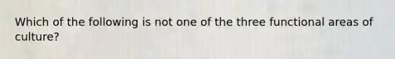 Which of the following is not one of the three functional areas of culture?