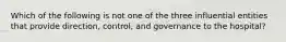 Which of the following is not one of the three influential entities that provide direction, control, and governance to the hospital?