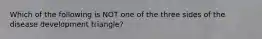 Which of the following is NOT one of the three sides of the disease development triangle?