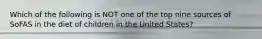 Which of the following is NOT one of the top nine sources of SoFAS in the diet of children in the United States?