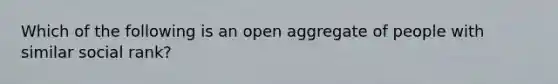 Which of the following is an open aggregate of people with similar social rank?