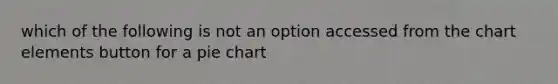 which of the following is not an option accessed from the chart elements button for a <a href='https://www.questionai.com/knowledge/kDrHXijglR-pie-chart' class='anchor-knowledge'>pie chart</a>