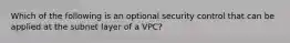 Which of the following is an optional security control that can be applied at the subnet layer of a VPC?