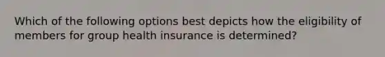 Which of the following options best depicts how the eligibility of members for group health insurance is determined?