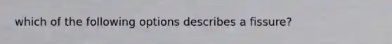 which of the following options describes a fissure?