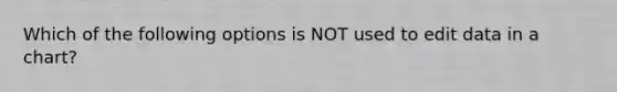 Which of the following options is NOT used to edit data in a chart?