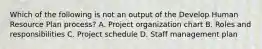 Which of the following is not an output of the Develop Human Resource Plan process? A. Project organization chart B. Roles and responsibilities C. Project schedule D. Staff management plan