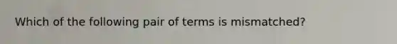 Which of the following pair of terms is mismatched?