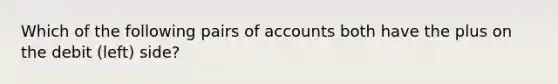 Which of the following pairs of accounts both have the plus on the debit (left) side?