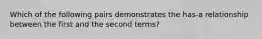 Which of the following pairs demonstrates the has-a relationship between the first and the second terms?