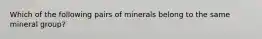 Which of the following pairs of minerals belong to the same mineral group?