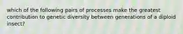 which of the following pairs of processes make the greatest contribution to genetic diversity between generations of a diploid insect?