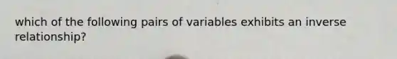 which of the following pairs of variables exhibits an inverse relationship?