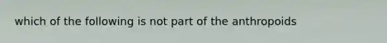 which of the following is not part of the anthropoids