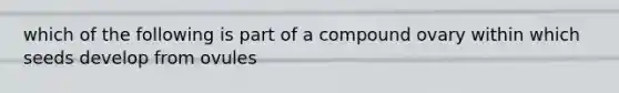 which of the following is part of a compound ovary within which seeds develop from ovules