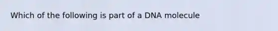 Which of the following is part of a DNA molecule