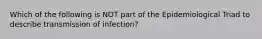 Which of the following is NOT part of the Epidemiological Triad to describe transmission of infection?