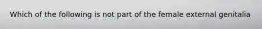 Which of the following is not part of the female external genitalia