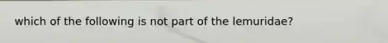 which of the following is not part of the lemuridae?