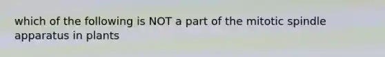 which of the following is NOT a part of the mitotic spindle apparatus in plants