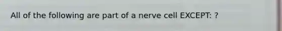 All of the following are part of a nerve cell EXCEPT: ?