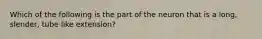 Which of the following is the part of the neuron that is a long, slender, tube like extension?