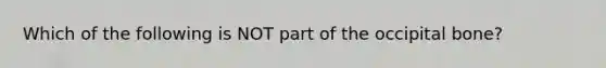 Which of the following is NOT part of the occipital bone?