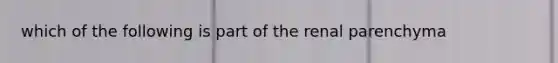 which of the following is part of the renal parenchyma