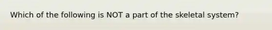 Which of the following is NOT a part of the skeletal system?