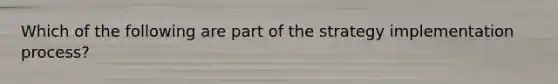 Which of the following are part of the strategy implementation process?