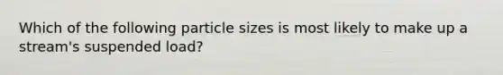 Which of the following particle sizes is most likely to make up a stream's suspended load?