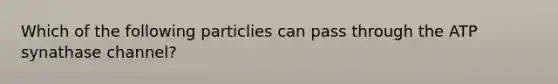 Which of the following particlies can pass through the ATP synathase channel?