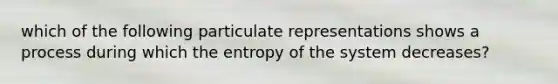 which of the following particulate representations shows a process during which the entropy of the system decreases?