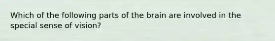 Which of the following parts of the brain are involved in the special sense of vision?