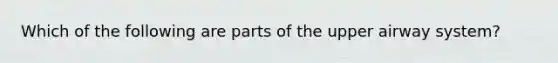 Which of the following are parts of the upper airway system?