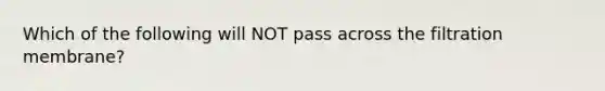 Which of the following will NOT pass across the filtration membrane?