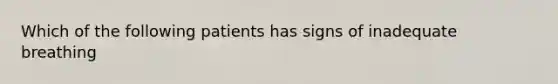 Which of the following patients has signs of inadequate breathing