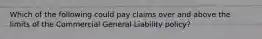 Which of the following could pay claims over and above the limits of the Commercial General Liability policy?