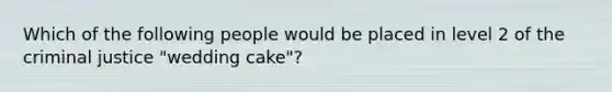 Which of the following people would be placed in level 2 of the criminal justice "wedding cake"?