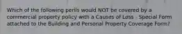 Which of the following perils would NOT be covered by a commercial property policy with a Causes of Loss - Special Form attached to the Building and Personal Property Coverage Form?