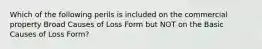 Which of the following perils is included on the commercial property Broad Causes of Loss Form but NOT on the Basic Causes of Loss Form?